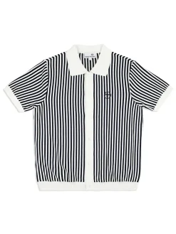 Sergio Tacchini Abramo Knit Polo- Pearled Ivory/ Maritime Blue Hot