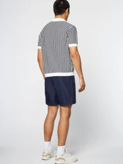 Sergio Tacchini Abramo Knit Polo- Pearled Ivory/ Maritime Blue Hot