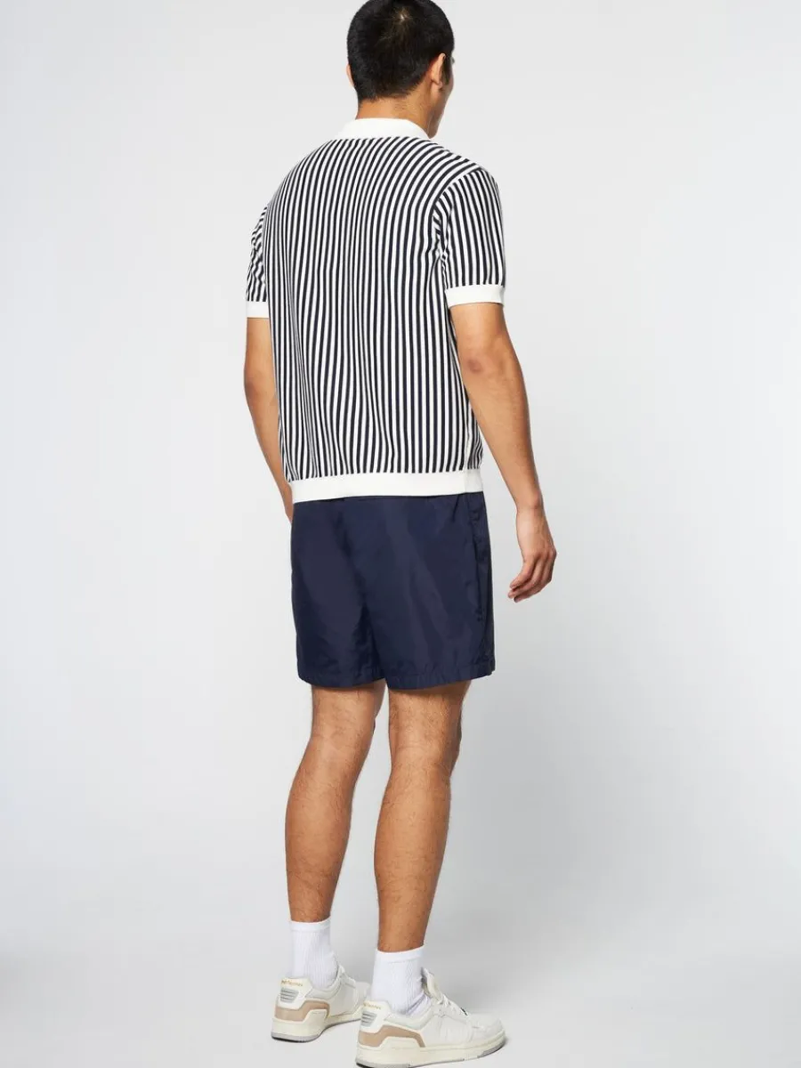 Sergio Tacchini Abramo Knit Polo- Pearled Ivory/ Maritime Blue Hot