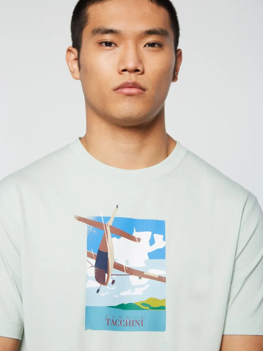 Sergio Tacchini Aereo T-Shirt- Surf Spray Hot
