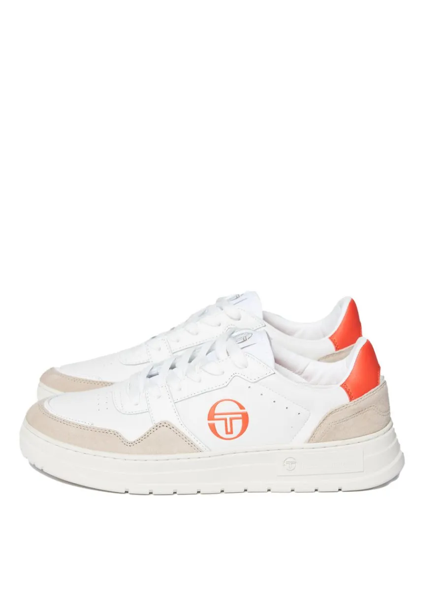 Sergio Tacchini Court Classic Mp Sneaker- White/ Tofu/ Ponciana Red Outlet