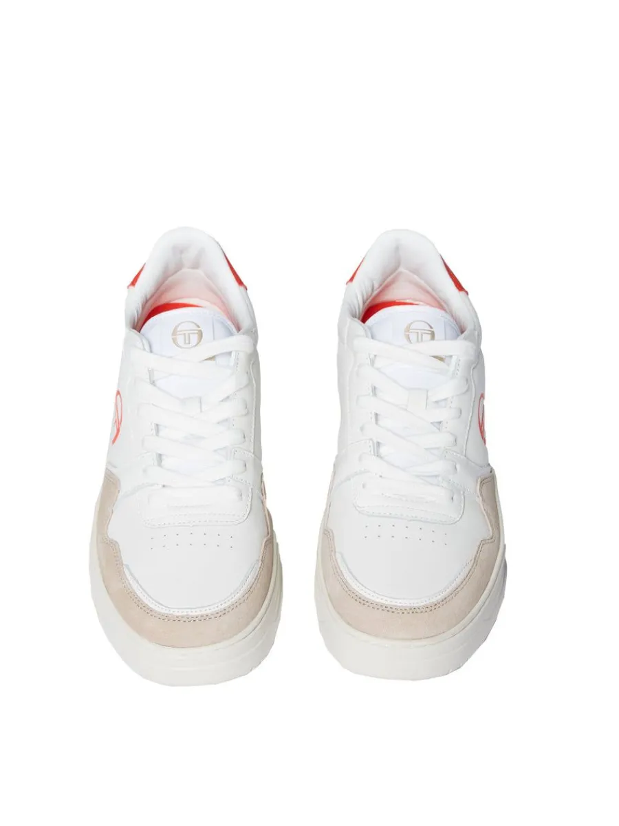 Sergio Tacchini Court Classic Mp Sneaker- White/ Tofu/ Ponciana Red Outlet