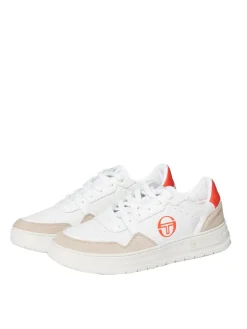 Sergio Tacchini Court Classic Mp Sneaker- White/ Tofu/ Ponciana Red Clearance