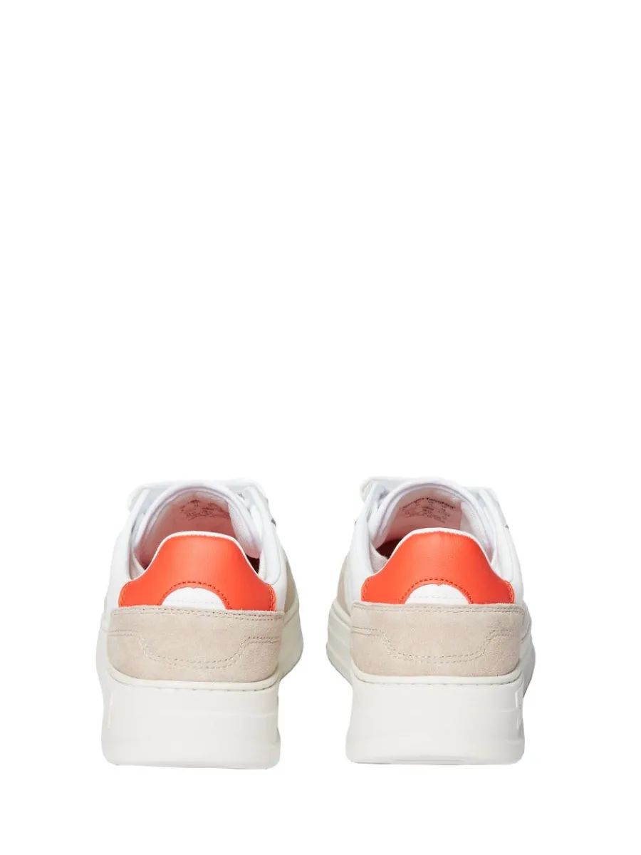 Sergio Tacchini Court Classic Mp Sneaker- White/ Tofu/ Ponciana Red Clearance