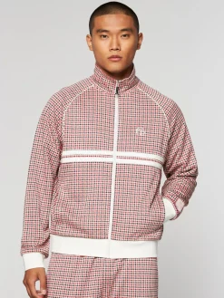 Sergio Tacchini Dallas Houndstooth Track Jacket- Poinciana Hot