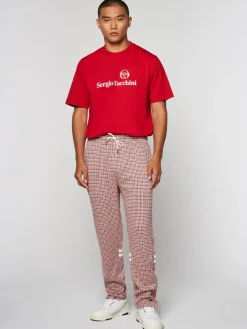 Sergio Tacchini Dallas Houndstooth Track Pant- Poinciana Hot
