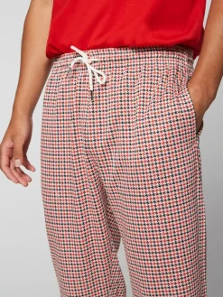 Sergio Tacchini Dallas Houndstooth Track Pant- Poinciana Hot