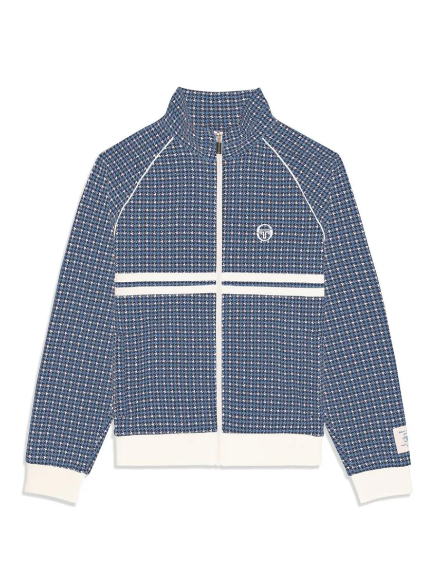 Sergio Tacchini Dallas Houndstooth Track Jacket- Maritime Blue