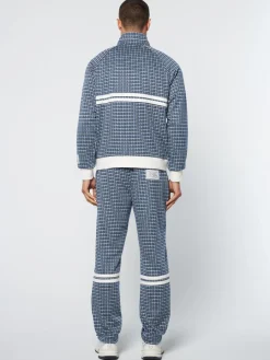 Sergio Tacchini Dallas Houndstooth Track Jacket- Maritime Blue