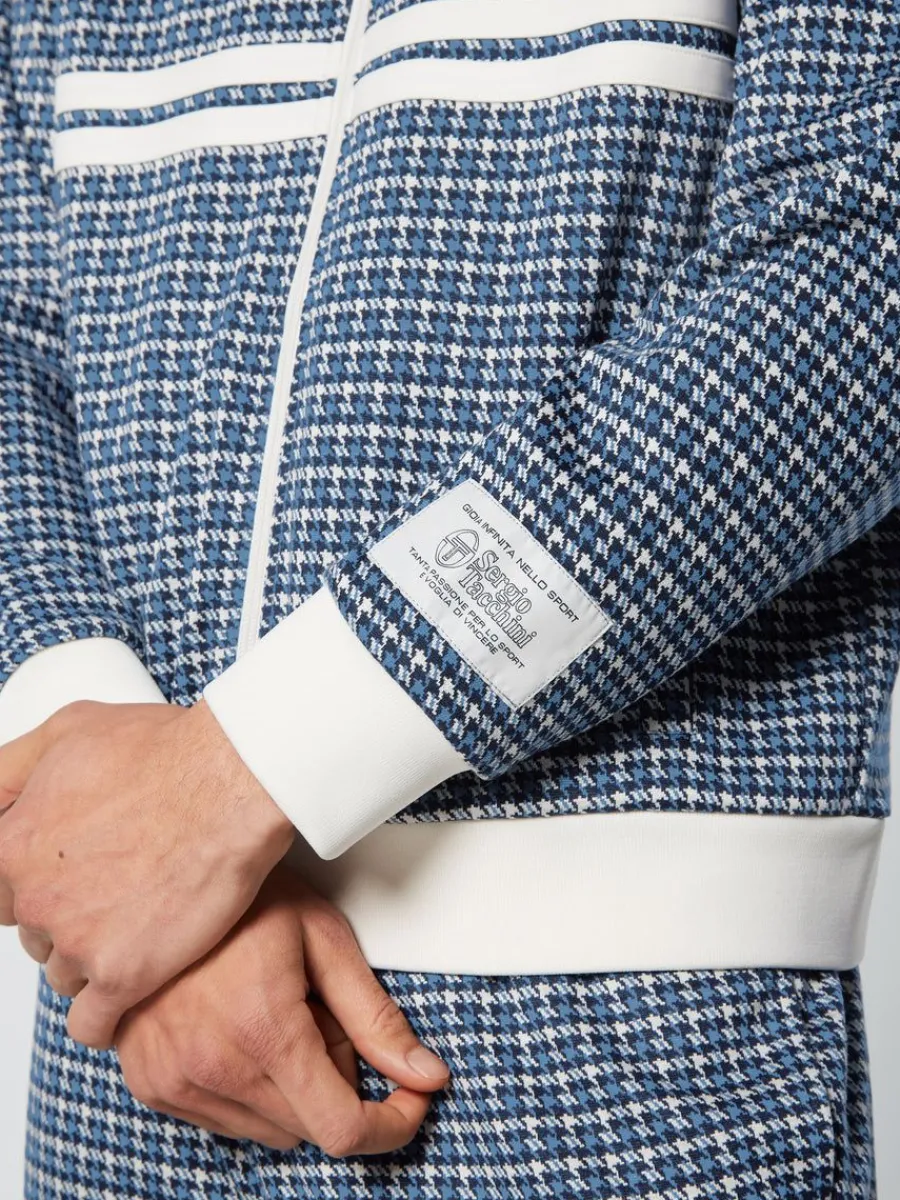 Sergio Tacchini Dallas Houndstooth Track Jacket- Maritime Blue