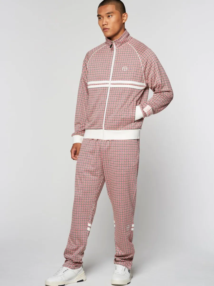 Sergio Tacchini Dallas Houndstooth Track Jacket- Poinciana Hot