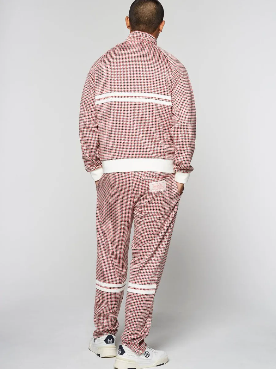Sergio Tacchini Dallas Houndstooth Track Jacket- Poinciana Hot
