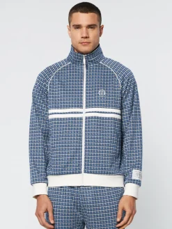 Sergio Tacchini Dallas Houndstooth Track Jacket- Maritime Blue New