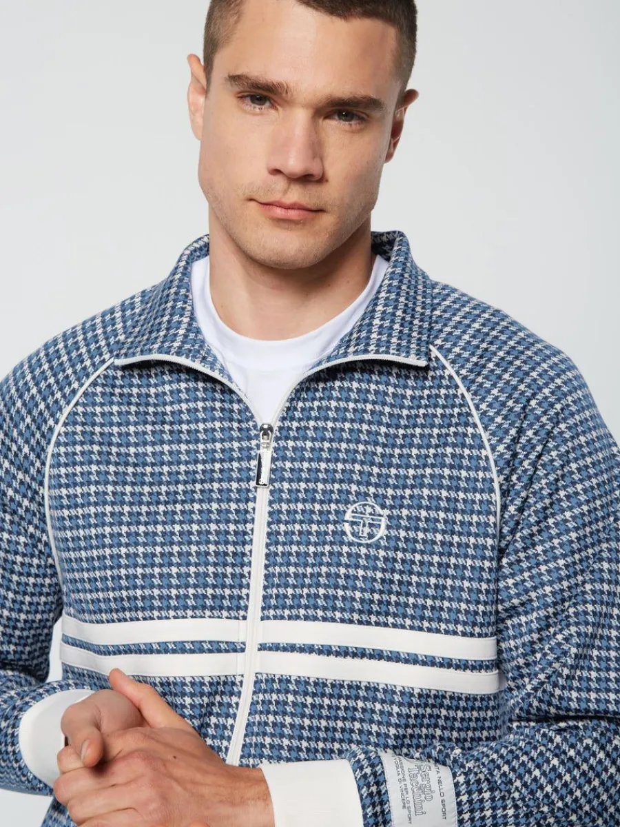 Sergio Tacchini Dallas Houndstooth Track Jacket- Maritime Blue New