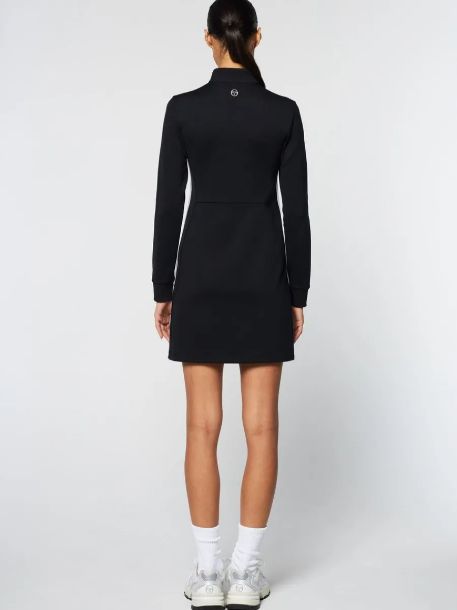 Sergio Tacchini Damarindo Half-Zip Track Dress- Black Clearance