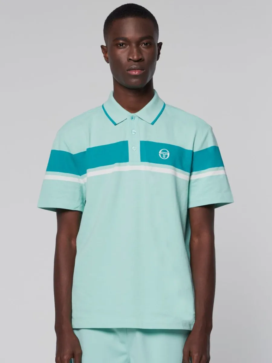 Sergio Tacchini Damarindo Polo- Ocean Wave/ Blue Grass Clearance