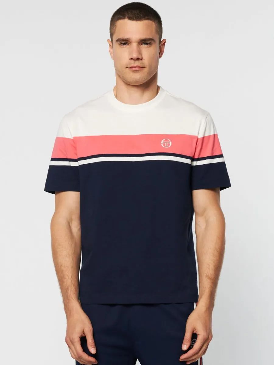 Sergio Tacchini Damarindo T-Shirt Archivio -Gardenia/ Maritime Blue Discount