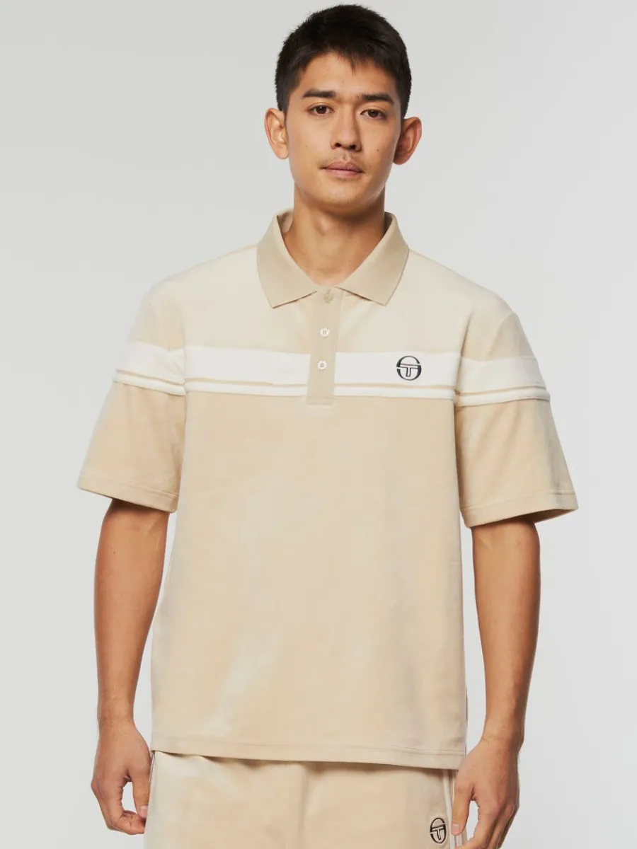 Sergio Tacchini Damarindo Velour Polo-Cement/ Gardenia