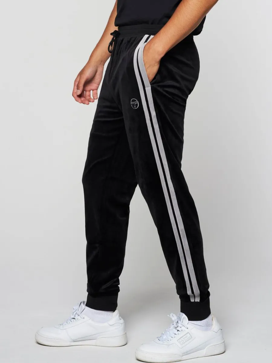 Sergio Tacchini Damarindo Velour Track Pant- Black Beauty