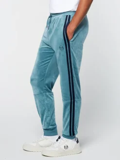 Sergio Tacchini Debossed Damarindo Velour Track Pant- Larkspur New