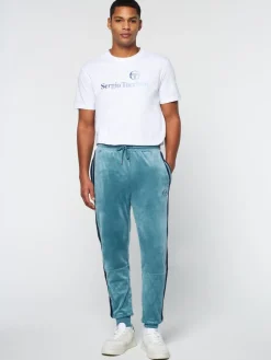 Sergio Tacchini Debossed Damarindo Velour Track Pant- Larkspur New