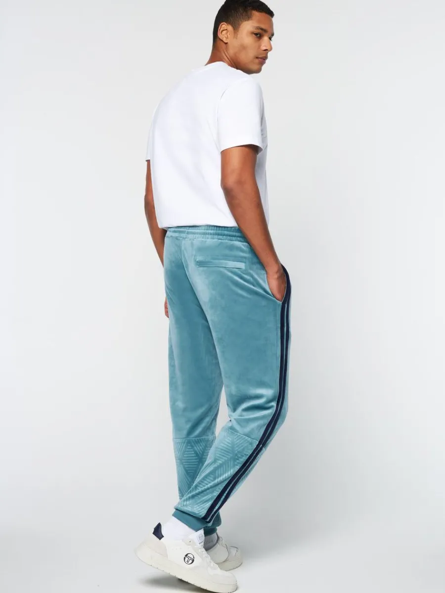 Sergio Tacchini Debossed Damarindo Velour Track Pant- Larkspur New