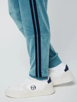 Sergio Tacchini Debossed Damarindo Velour Track Pant- Larkspur New