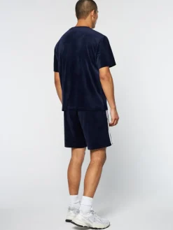 Sergio Tacchini Debossed Damarindo Velour T-Shirt- Maritime Blue Online