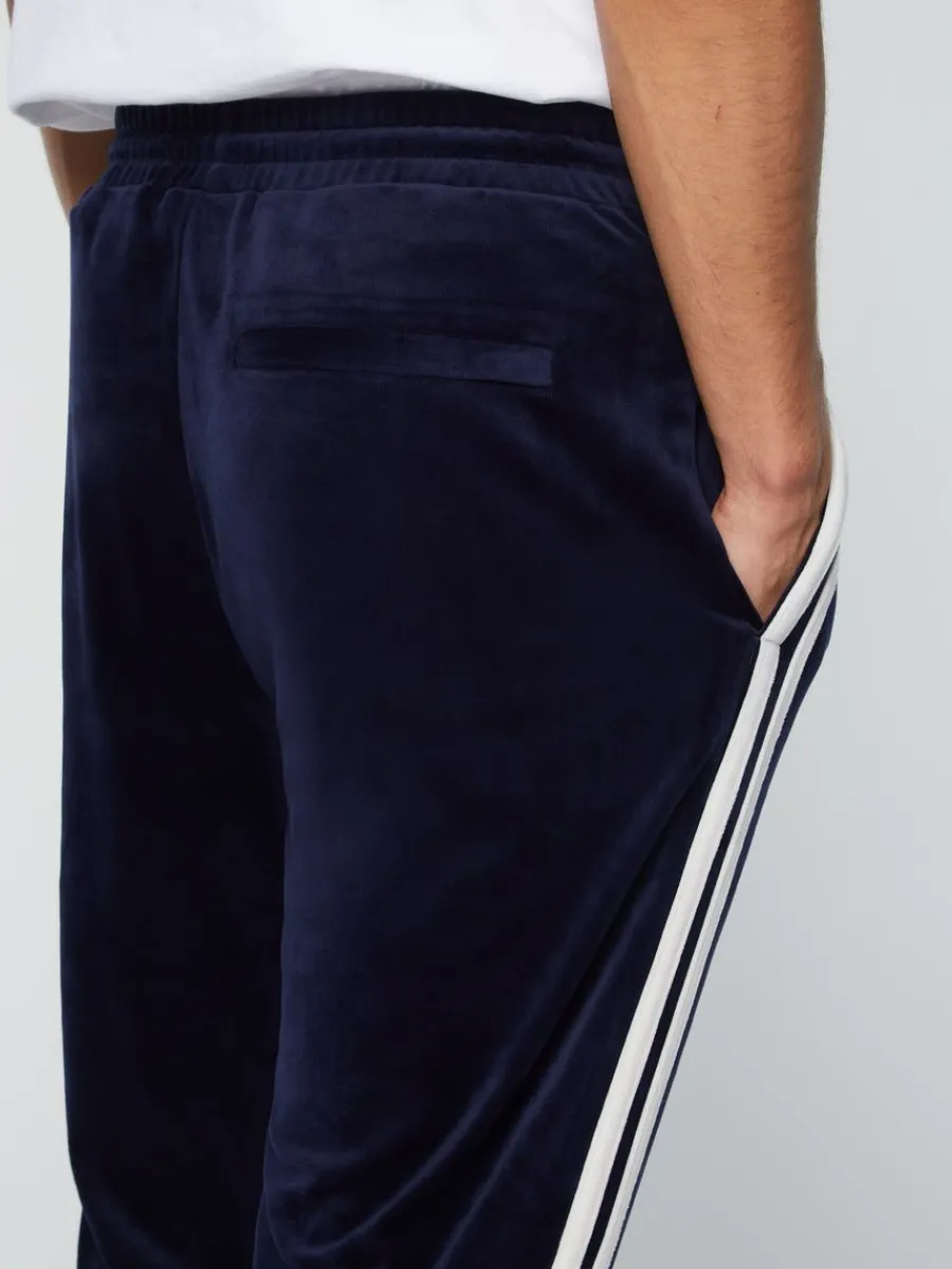 Sergio Tacchini Debossed Damarindo Velour Track Pant- Maritime Blue Clearance