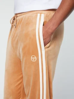 Sergio Tacchini Debossed Damarindo Velour Track Pant- Meerkat New