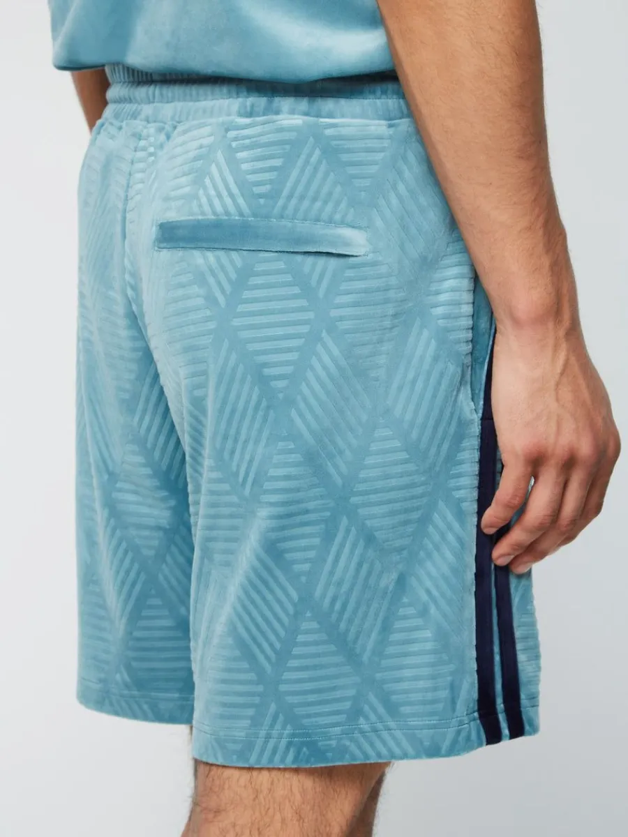 Sergio Tacchini Debossed Damarindo Velour Short- Larkspur Outlet