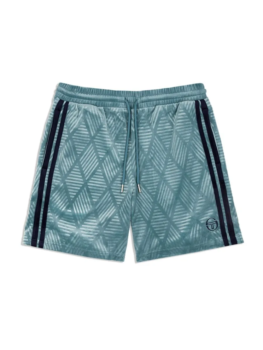 Sergio Tacchini Debossed Damarindo Velour Short- Larkspur Sale