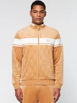 Sergio Tacchini Debossed Damarindo Velour Track Jacket- Meerkat Outlet