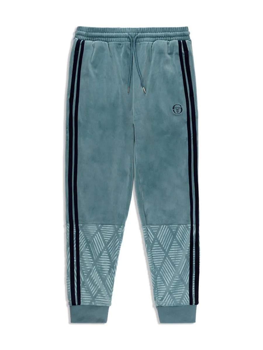 Sergio Tacchini Debossed Damarindo Velour Track Pant- Larkspur