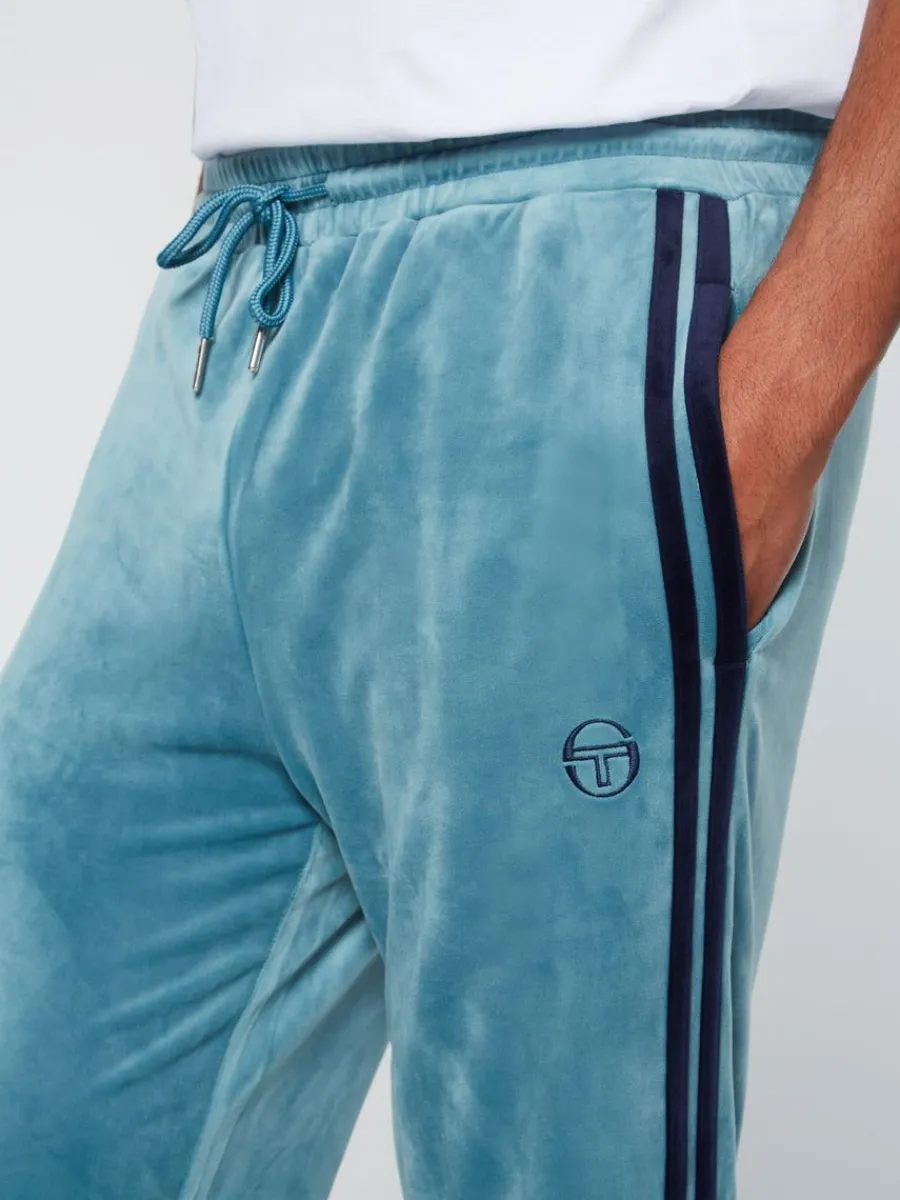 Sergio Tacchini Debossed Damarindo Velour Track Pant- Larkspur