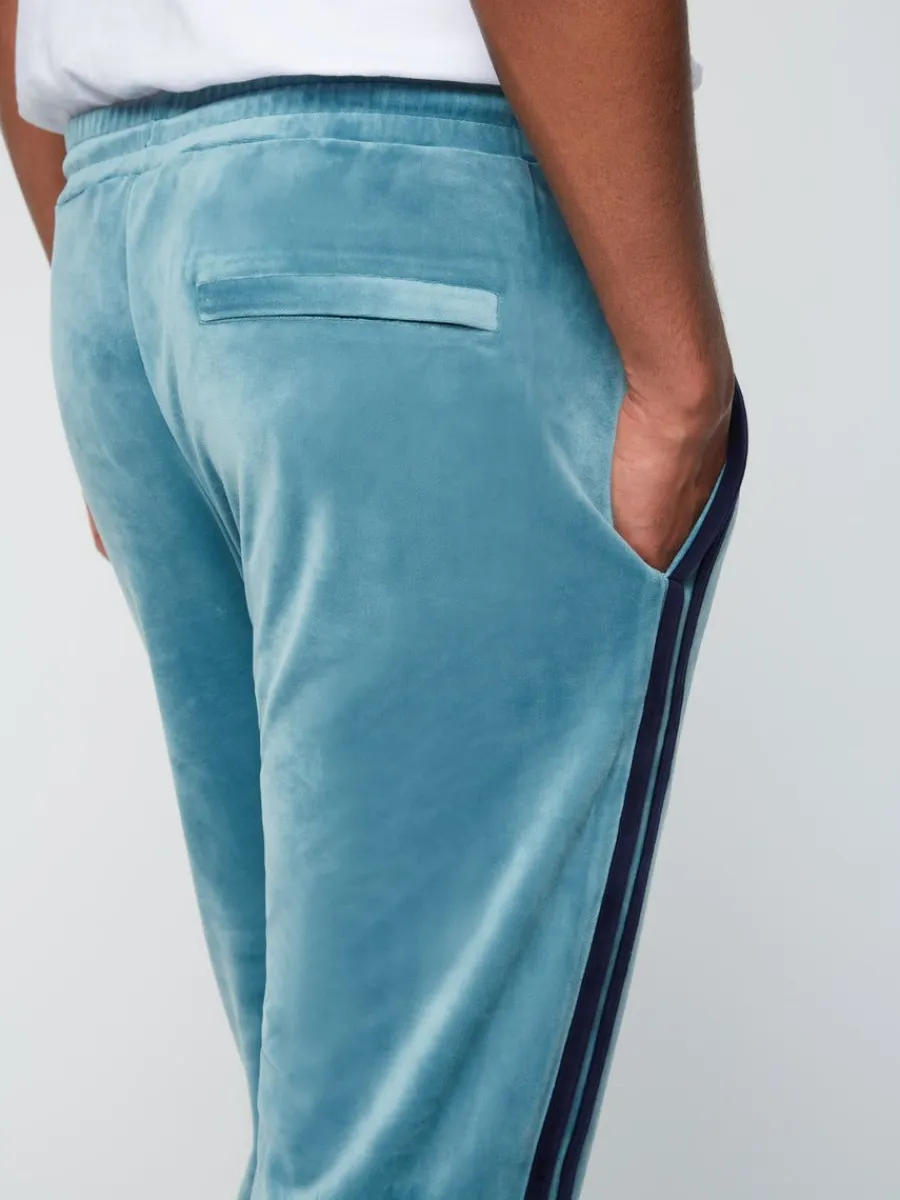 Sergio Tacchini Debossed Damarindo Velour Track Pant- Larkspur