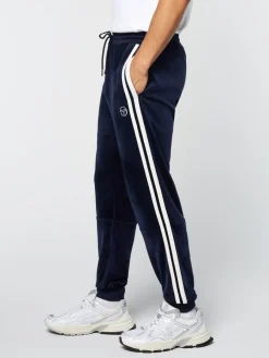 Sergio Tacchini Debossed Damarindo Velour Track Pant- Maritime Blue Hot