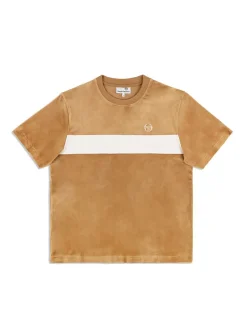 Sergio Tacchini Debossed Damarindo Velour T-Shirt- Meerkat Hot