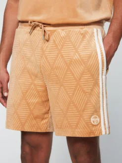 Sergio Tacchini Debossed Damarindo Velour Short- Meerkat Outlet