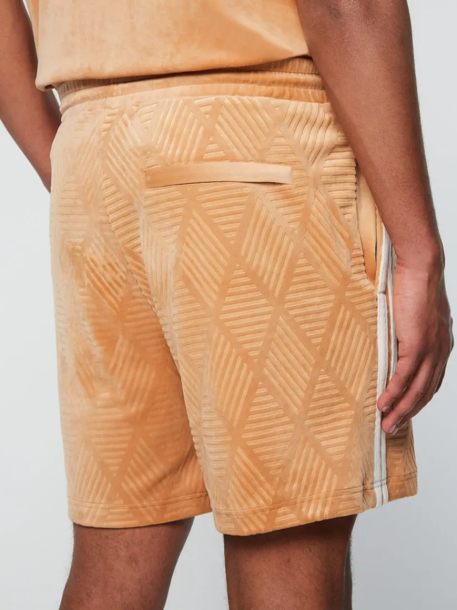 Sergio Tacchini Debossed Damarindo Velour Short- Meerkat Outlet