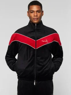 Sergio Tacchini Gallone Velour Track Jacket- Black Beauty Sale