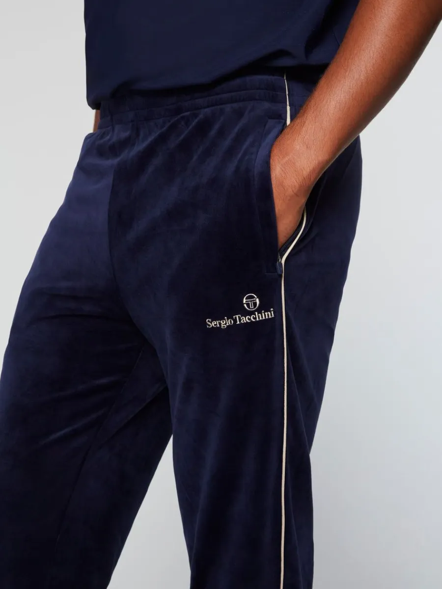 Sergio Tacchini Gallone Velour Track Pant- Maritime Blue Discount