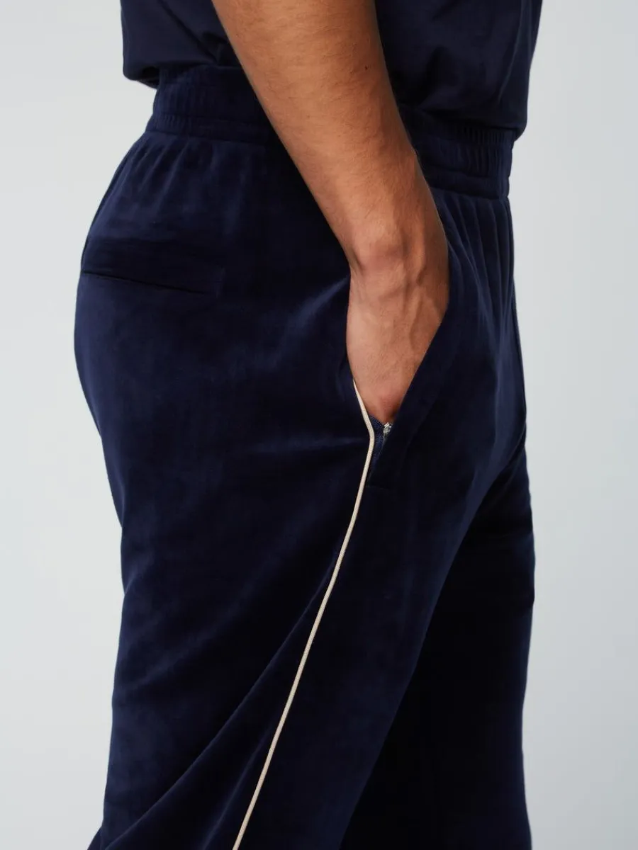 Sergio Tacchini Gallone Velour Track Pant- Maritime Blue Discount