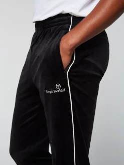 Sergio Tacchini Gallone Velour Track Pant- Black Beauty Outlet
