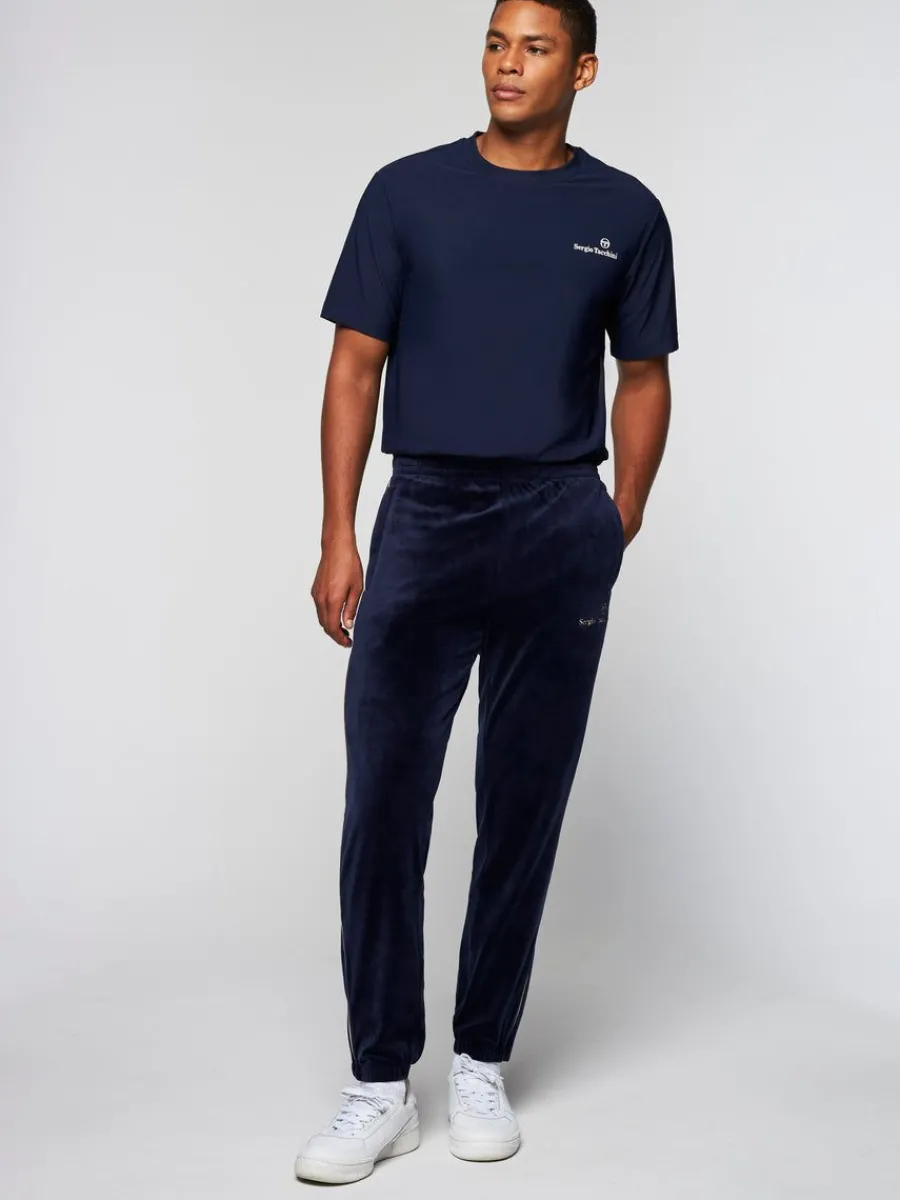 Sergio Tacchini Gallone Velour Track Pant- Maritime Blue Clearance