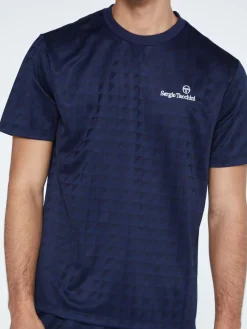 Sergio Tacchini Geo T-Shirt-Maritime Blue Clearance