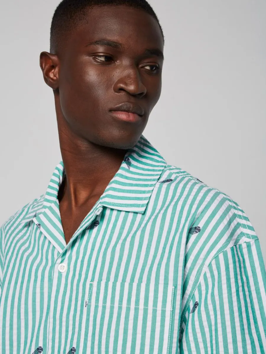 Sergio Tacchini Granda Camp Shirt- Deep Mint New