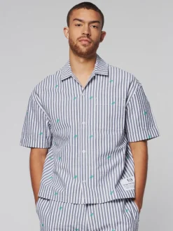 Sergio Tacchini Granda Camp Shirt- Maritime Blue Hot