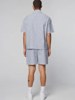 Sergio Tacchini Granda Camp Shirt- Maritime Blue Hot