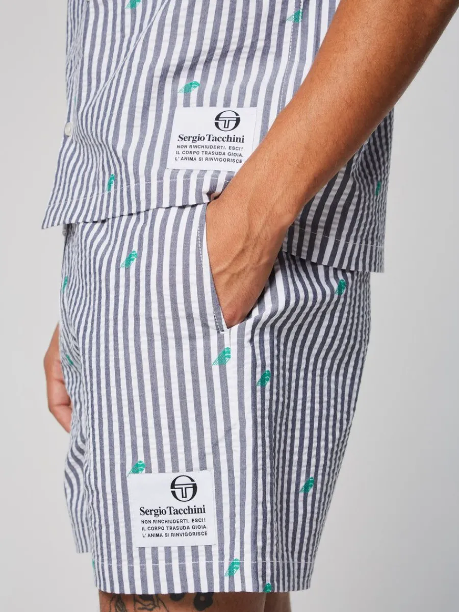 Sergio Tacchini Granda Camp Shirt- Maritime Blue Hot